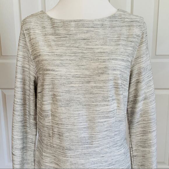 Old Navy Dress Light Gray Textured Scoop Neck 3/4 Sleeve Shift Dress Large NEW - Picture 4 of 13